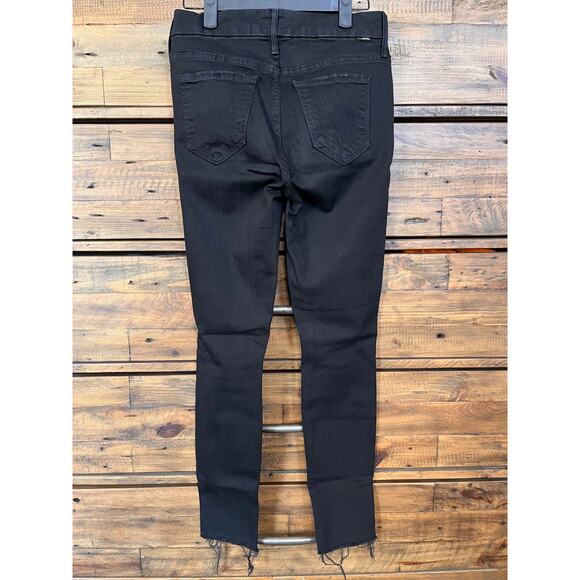 Mother Jeans Skinny Looker Ankle Fray Wash: Guilty (Black) Distressed Sz 25 - Picture 2 of 10